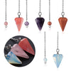 Chain Jewelry  Reiki Pendulum Natural Stone  Quartz Rock Amulet Healing Crystal Pendant Meditation Hexagonal Pendulums