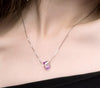 Chain Ladies Charm Necklace Jewlery Aurora Cube Sugar Pendant Necklace Austrian Dazzle Crystal Jewlery Collier Femme BFF