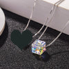 Chain Ladies Charm Necklace Jewlery Aurora Cube Sugar Pendant Necklace Austrian Dazzle Crystal Jewlery Collier Femme BFF
