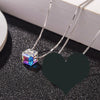 Chain Ladies Charm Necklace Jewlery Aurora Cube Sugar Pendant Necklace Austrian Dazzle Crystal Jewlery Collier Femme BFF