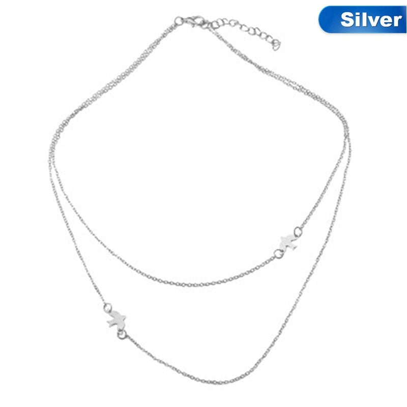 Chain Necklace Bird Pigeon Necklace Simple Cute Animal Small Choker New Fashion Gold/Silver Color For Women