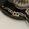 Chain Stitching Letter B Black Leather Necklace Gothic Style Dark Design Necklace Female Girl Personality Necklace