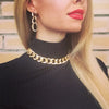 Chain Toggle Clasp Gold Necklaces Mixed Linked Circle Necklaces for Women Minimalist Choker Necklace Jewelry