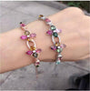 Chain bracelet Free shipping Natural and real tourmaline 925 sterling silver Fine jewelry gems 4*6mm 12pcs