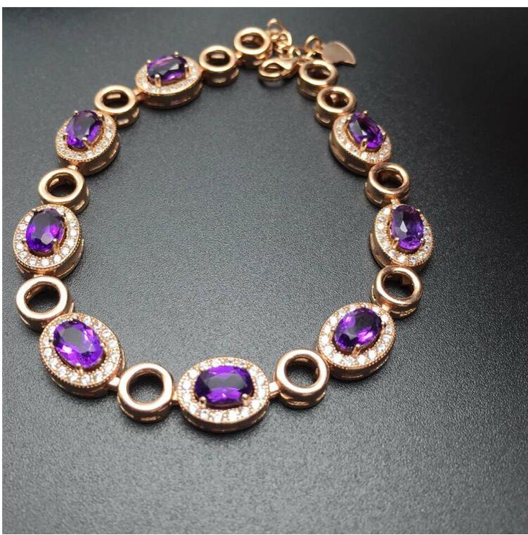 Ethnic Bohemia Charm Bracelet For Women Real 925 Sterling Silver With Gem Stone Crystal Bracelet Elegance Fine Jewels Hot Sale