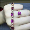 Natural Amethyst Handmade Unique 925 Sterling Silver Bracelet 7 1/2-8 Y3461