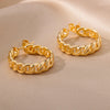 Chains Circle Earrings for Women Stainless Steel Gold Color Hoop Earrings 2023 Trend Couple Wedding Jewelry pendientes mujer