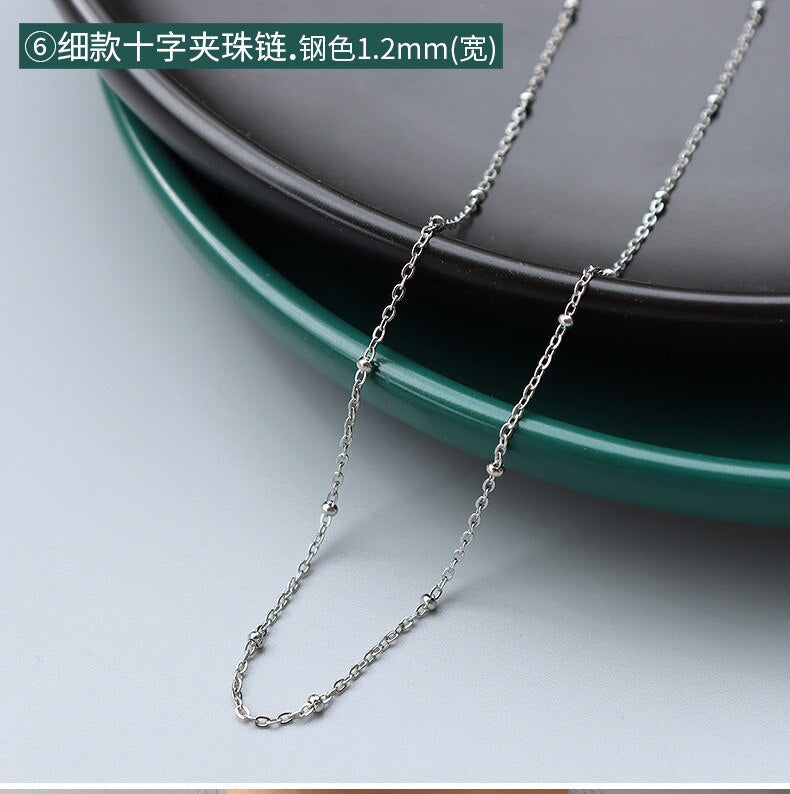 Chains Necklace For Women Men  Prices Stainless Steel Gold Color Different Style Cross Cuban Rolo Snake Twist Necklace