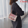 Chains Tweed Shoulder Bag Winter Women Trendy Wool Korean 2022 Crossbody Bag Ladies Pearls Bordered Hangbags