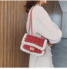 Chains Tweed Shoulder Bag Winter Women Trendy Wool Korean 2022 Crossbody Bag Ladies Pearls Bordered Hangbags