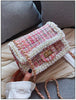 Chains Tweed Shoulder Bag Winter Women Trendy Wool Korean 2022 Crossbody Bag Ladies Pearls Bordered Hangbags