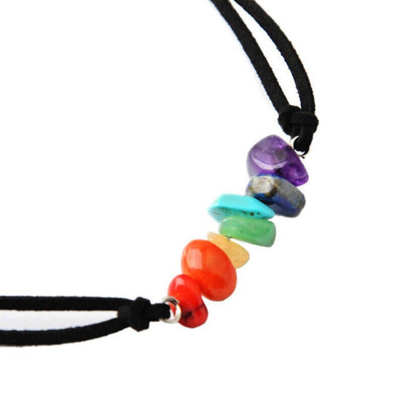 Chakra Choker Beads 7 Color Stone Necklace Healing  Necklace or Bracelet Jewelry