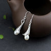 Character Silver Items S925 Pure Silver Ornaments Earrings Wholesale Fashion Handmade Flowers Ms Pearl Earrings