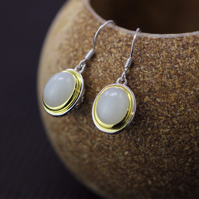 Character silver items S925 pure silver ornaments seiko original ms perforations hetian jade pendant fashion