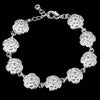Charm 925 Sterling Silver Rose Flower Chain Bracelet For Women Pretty Party wedding accessories gift fine  Jewelry
