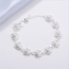 Charm 925 Sterling Silver Rose Flower Chain Bracelet For Women Pretty Party wedding accessories gift fine  Jewelry