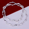 Charm 925 Sterling silver fine water drop necklace earrings bracelet jewelry sets for women party wedding holiday gifts