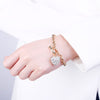 Charm Big Crystal Heart Bracelets For Women Heavy Metal Wind Gold Link Chain Bracelet Vintage Jewelry Gift To Lover Girlfriend