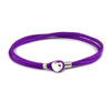 Charm Bracelets 100% 925 Sterling-Silver-Jewelry Purple Fabric Cord Bracelets for Women DIY Beads Jewelry Fine Jewelry PL804
