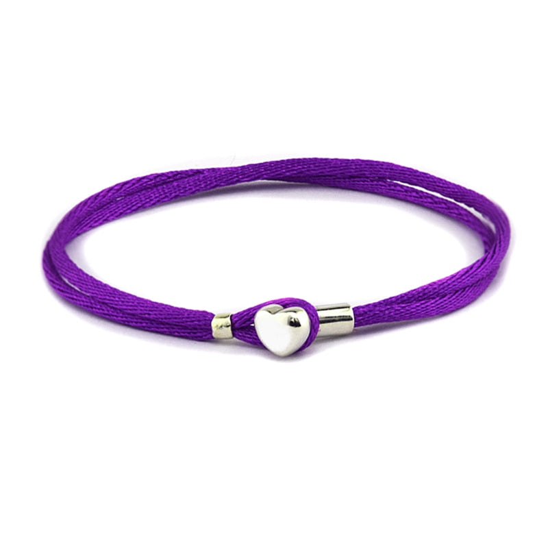 Charm Bracelets 100% 925 Sterling-Silver-Jewelry Purple Fabric Cord Bracelets for Women DIY Beads Jewelry Fine Jewelry PL804