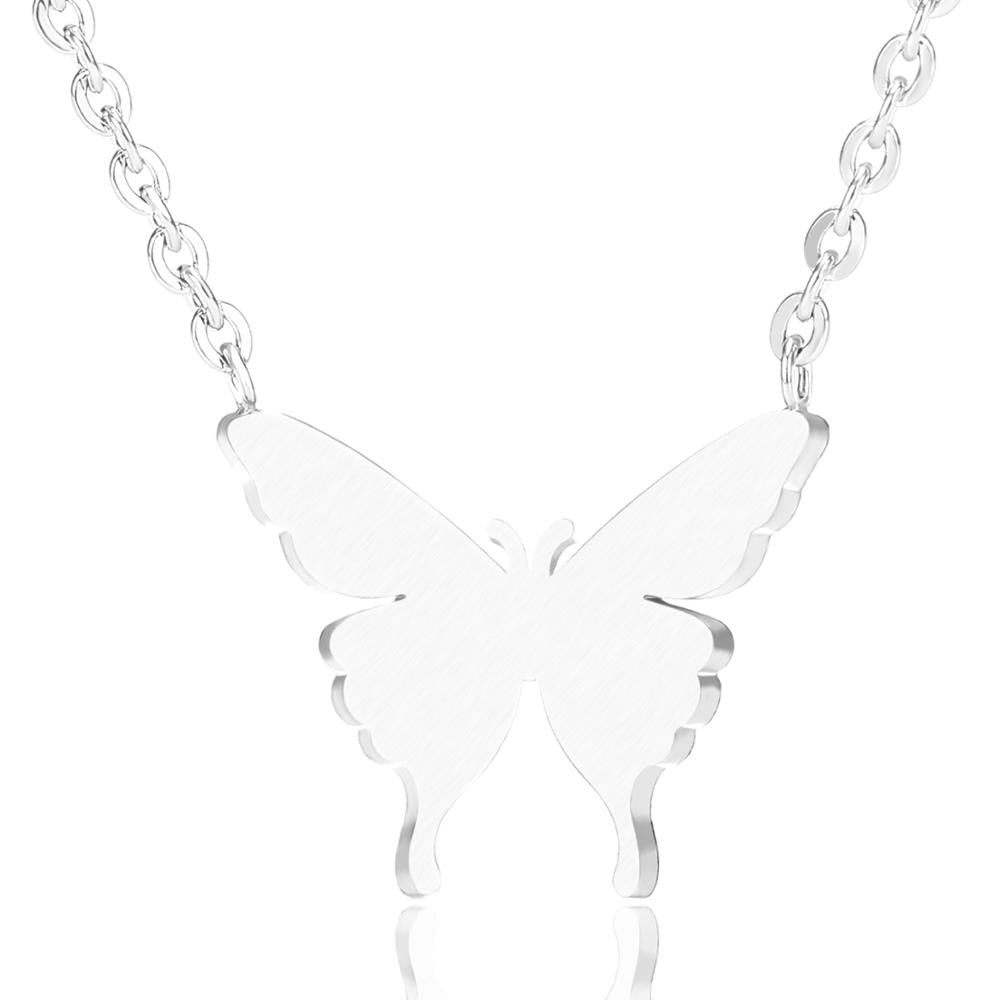 Charm Butterfly Necklace For Women Girls Stainless Steel Gold Color Necklace Butterflies Pendent Choker Jewelry Collier Femme