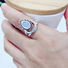 Charm Large Antique Brand Marquise Moonstone Rings 925 Silver Women's Vintage Punk Jewelry Ring Unique Anniversary Party Gift