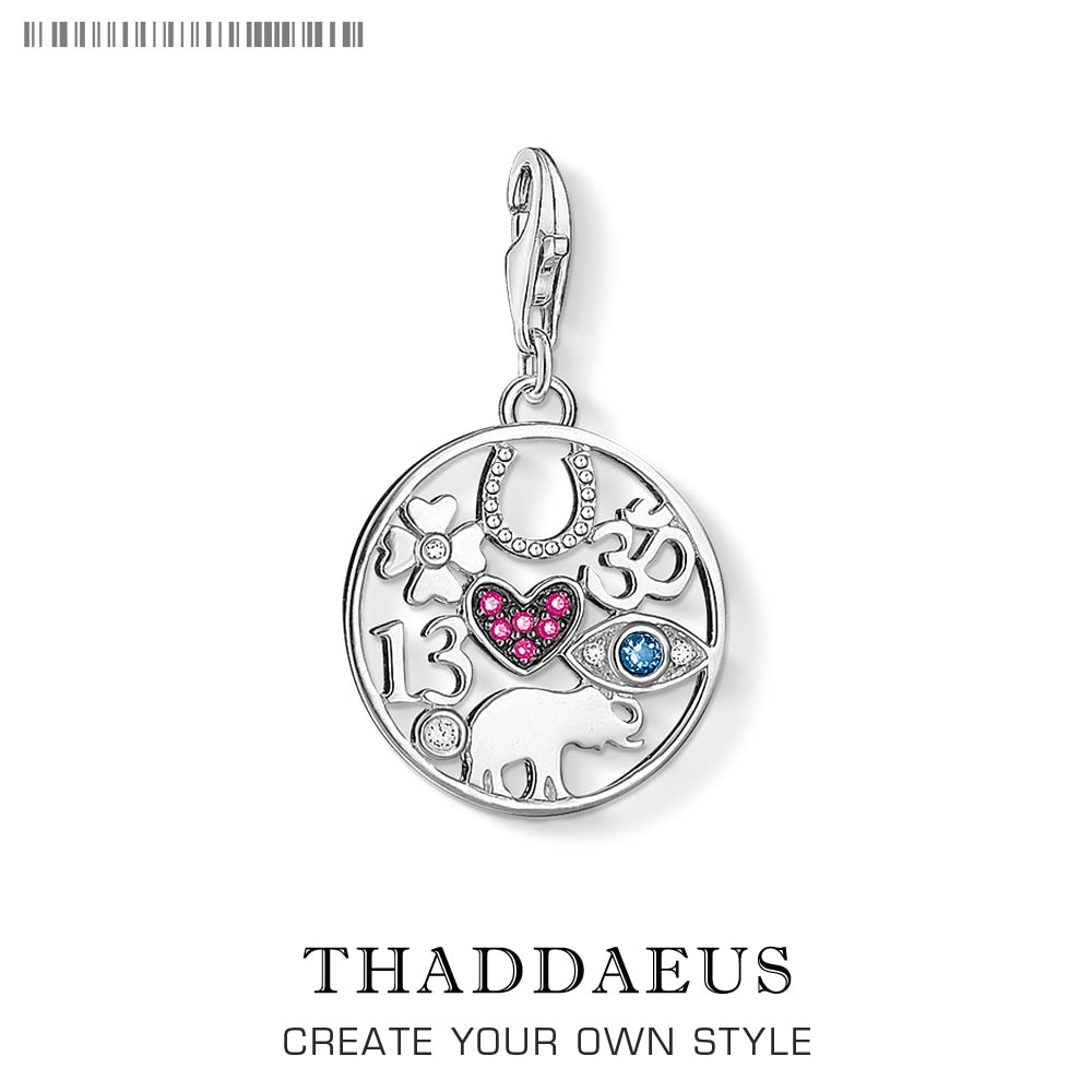 Charm Pendant Fortune Symbols,2020 Brand New Thomas Style Jewelry For Women Trendy Gift In 925 Sterling Silver Fit Bracelet