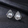 Charm Shell Design Pearl Jewelry 925 Sterling Silver Jewelry Fashion Gr Pearl Stud Earrings For Women Gift