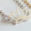 Charm Simple Gold Silver Necklaces tiny lotus shape new simple elegant metal lotus flower Pendant necklace