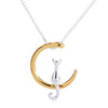 Charm New Latest Novelty Silver Gold Color Moon Lovely Cat Necklaces Pendant Products Creative