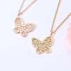 Charm Stainless Steel Necklace For Woman Gold Silvery 3D Butterfly Pendant Built-in Crystal Sweater Chain Long Necklaces Jewelry