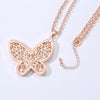 Charm Stainless Steel Necklace For Woman Gold Silvery 3D Butterfly Pendant Built-in Crystal Sweater Chain Long Necklaces Jewelry