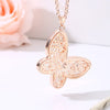 Charm Stainless Steel Necklace For Woman Gold Silvery 3D Butterfly Pendant Built-in Crystal Sweater Chain Long Necklaces Jewelry