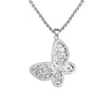 Charm Stainless Steel Necklace For Woman Gold Silvery 3D Butterfly Pendant Built-in Crystal Sweater Chain Long Necklaces Jewelry