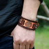 Charm Wide Leather Bracelet Viking Five-pointed Star Tree of Life Men's Bracelet Punk Genuine Leather Accessorie Party Jewelry