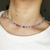 Charm Women Necklace For Beach 2021 Seed Beads Rainbow Colorful Choker Neck Jewelry For Women Girl Party Gift