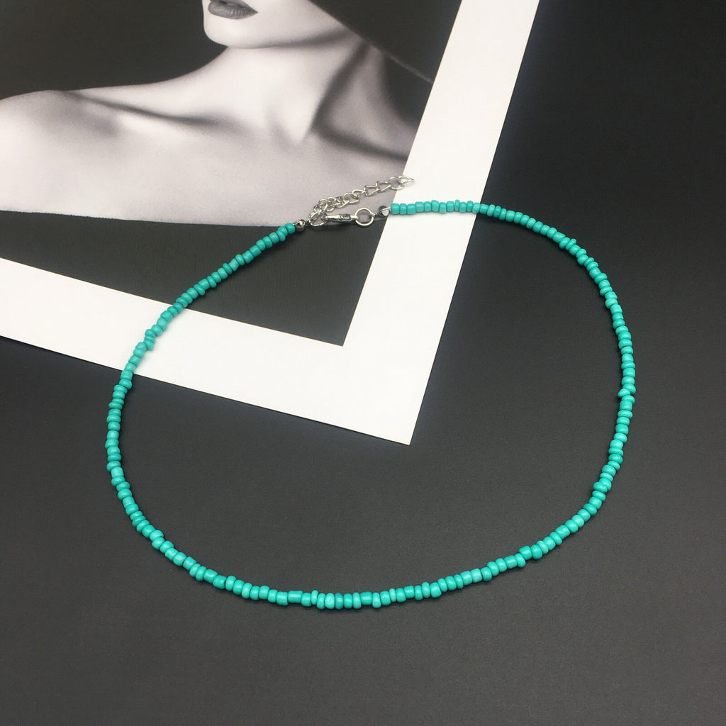 Charm Women Necklace For Beach 2021 Seed Beads Rainbow Colorful Choker Neck Jewelry For Women Girl Party Gift