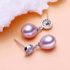 Charm white natural pearl earrings for women, shiny pearls with 925 sterling silver, wedding birthd gift fine jewelry earrings