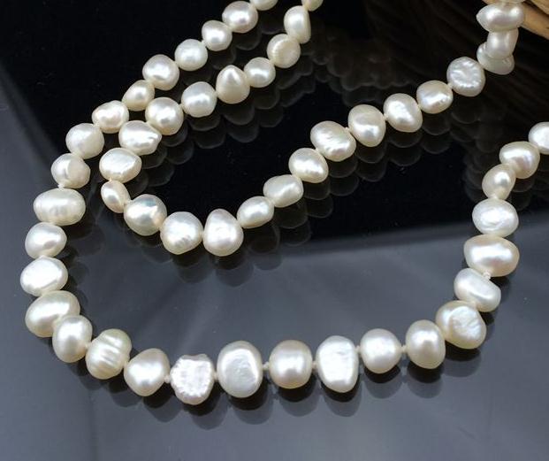 Charming Long Pearl Necklace,48inches Natural Freshwater Pearl Necklace,Handmade Real Jewelry,More Color For Choose