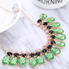 Charming Necklace Crystal Jewelry  Wedding Dress Necklace For Women Light Dark Green Pendant Necklace Collar