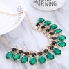 Charming Necklace Crystal Jewelry  Wedding Dress Necklace For Women Light Dark Green Pendant Necklace Collar