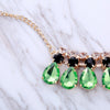 Charming Necklace Crystal Jewelry  Wedding Dress Necklace For Women Light Dark Green Pendant Necklace Collar