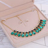 Charming Necklace Crystal Jewelry  Wedding Dress Necklace For Women Light Dark Green Pendant Necklace Collar