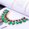 Charming Necklace Crystal Jewelry  Wedding Dress Necklace For Women Light Dark Green Pendant Necklace Collar