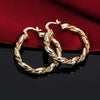 Charms 18K gold 4cm Rope Round hoop earrings 925 Sterling Silver Jewelry Wedding party popular Brands Holiday gifts