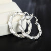 Charms 18K gold 4cm Rope Round hoop earrings 925 Sterling Silver Jewelry Wedding party popular Brands Holiday gifts