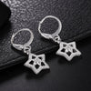 Charms 925 Sterling Silver Pretty star drop earrings for women Ear clip  party wedding Jewelry Holiday gifts