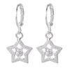 Charms 925 Sterling Silver Pretty star drop earrings for women Ear clip  party wedding Jewelry Holiday gifts