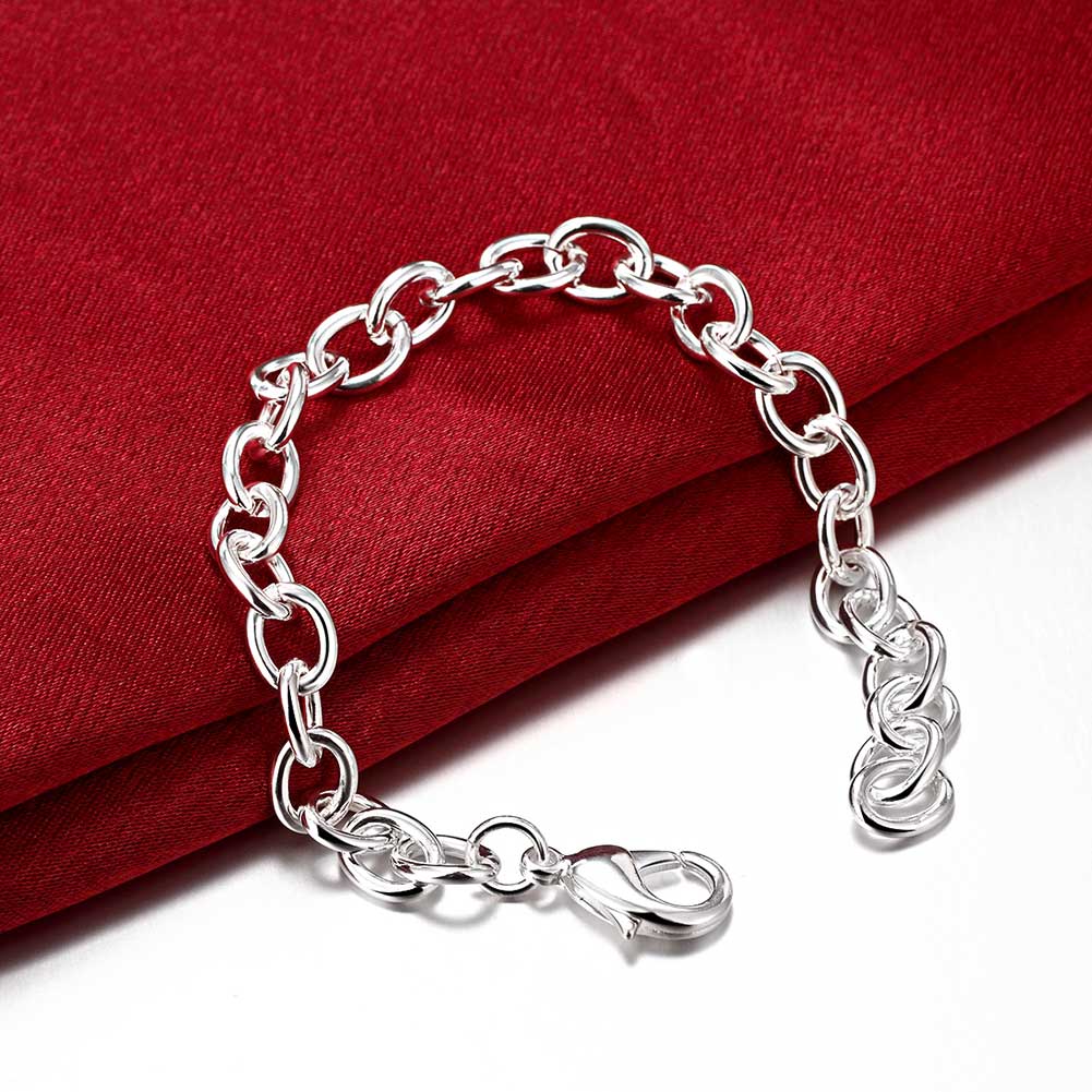 Charms 925 sterling silver classic chain Bracelet for woman man 20CM Wedding party Street all-match jewelry Gifts