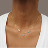 Charms Boho Silver Gold Color Chain Blue Beads Necklace for Women Fashion Cross Choker Necklaces kolye colar collares